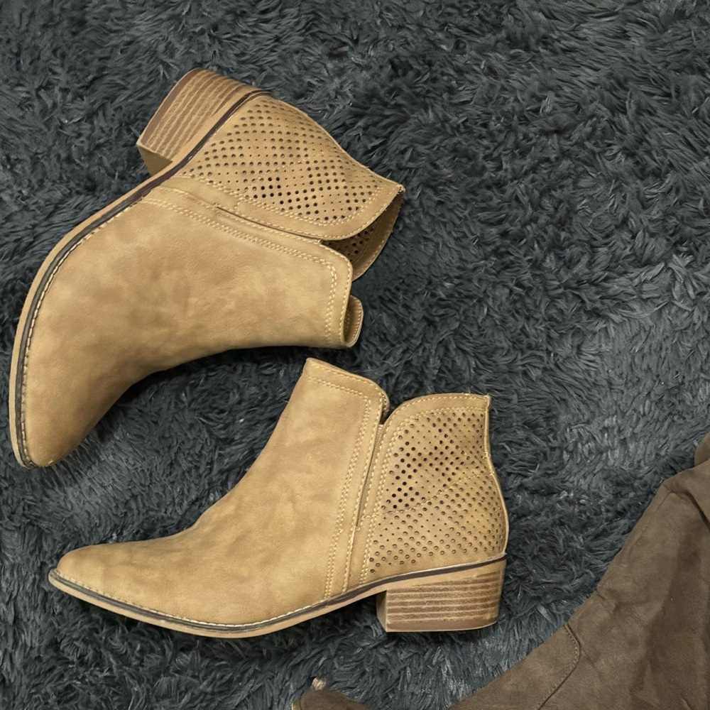 Tan booties